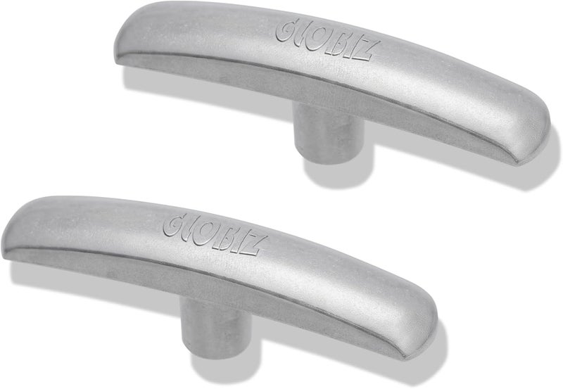 GLOBIZ RV Waste Water Valve Handles Replacement Fit for 1 1/2"，2” and 3" Sewer Dump Valve Compatible with Most Brands Valve Metal Molded(2Pack) Silver(8009) - Image 1